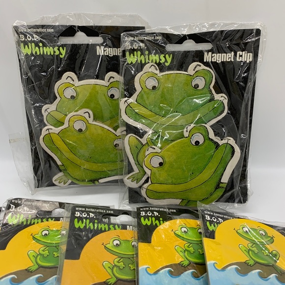 Magnet Note Pads & Magnetic Clip Lot B.O.P. Whimsy FROGS - Picture 2 of 5